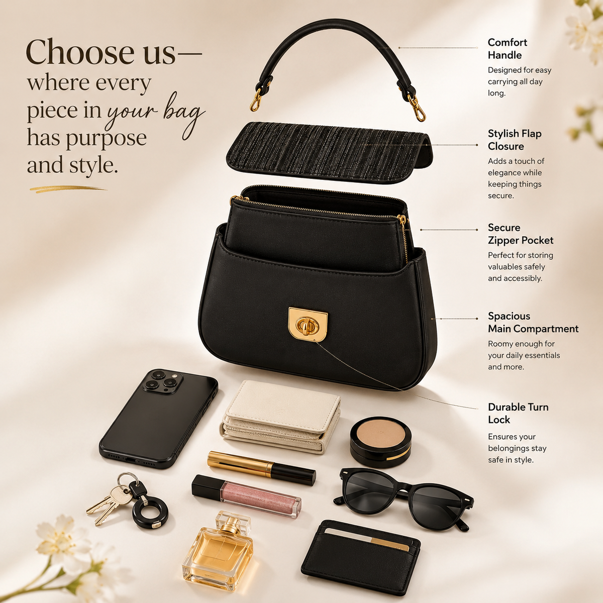 ZELLA PLEATED BAG