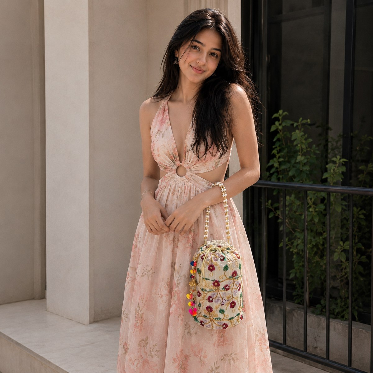 Floral Charm Potli