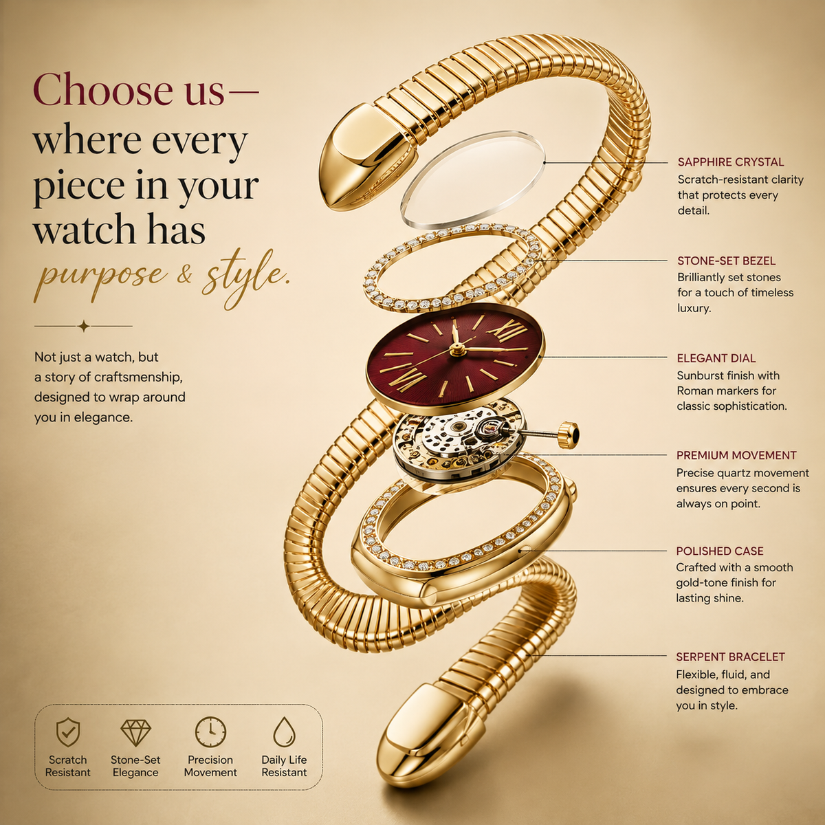 Serpentine Luxe Watch
